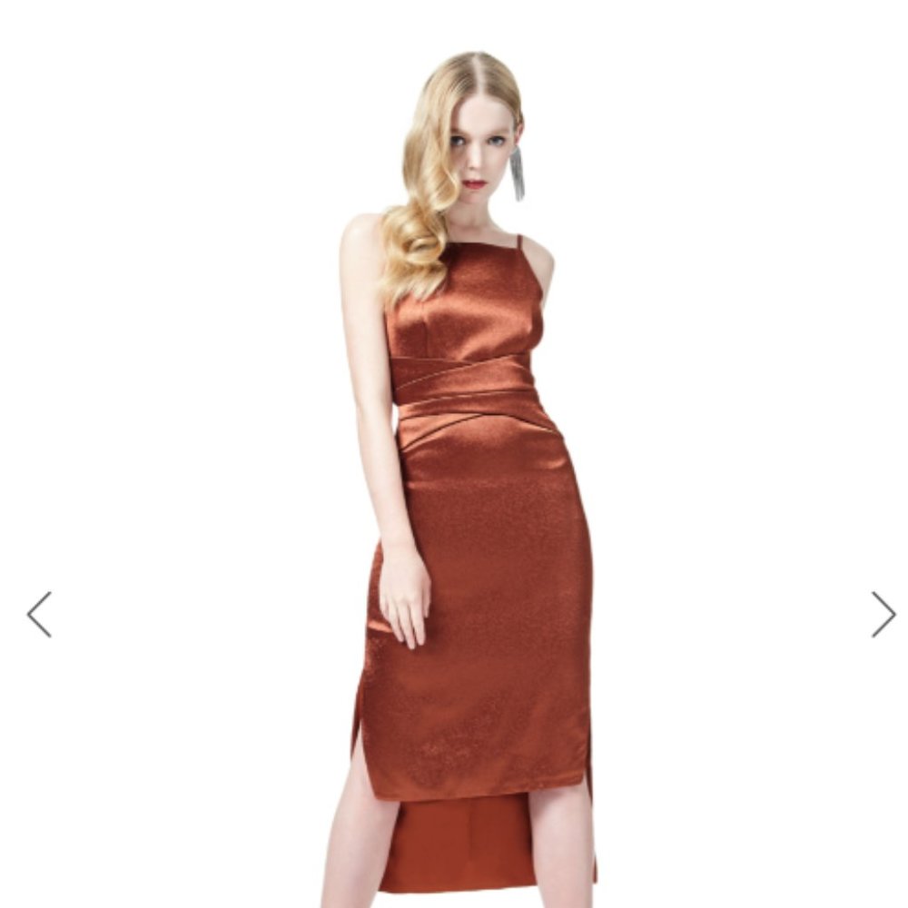 Brown 'Elizabeth' Pencil Dress - Three Floor